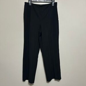 Talbots Dress Pants Women 10P Black Side Zip Straight Leg Stretch Career Trouser